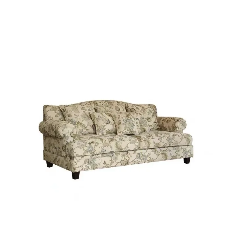 

American sofa living room single double three sofa combination jacquard fabric balcony sofa chair retro high density sofa