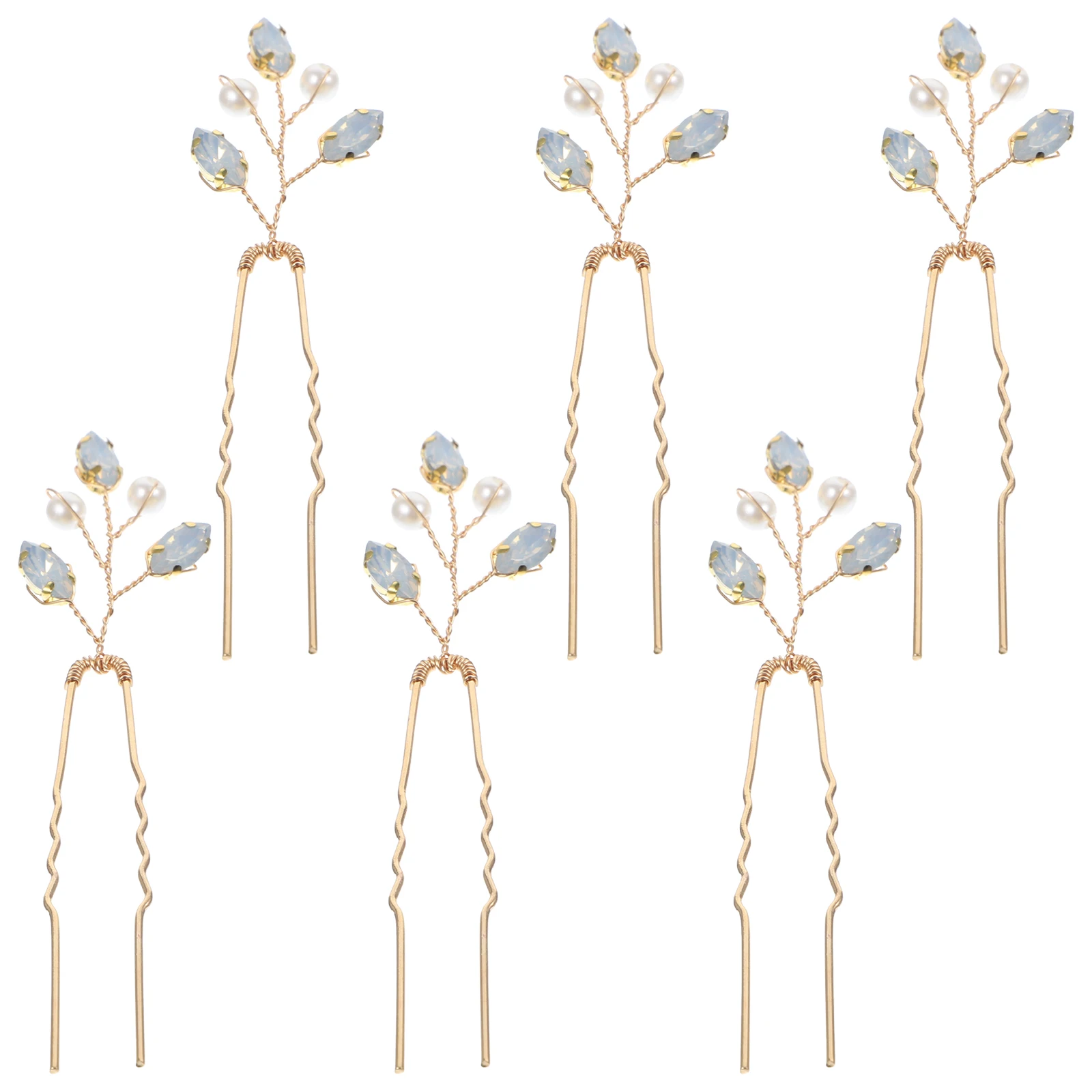

6 Pcs Rhinestones Protein Diamond Hairpin Accessories Bridal Headpiece Metal Shower Wedding