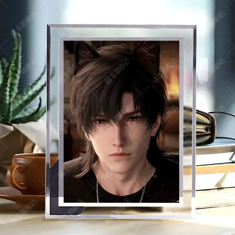 Marco de fotos de cristal Love and Deepspace Zayne, impresión HD, decoración de escritorio, Material de vidrio, periférico de animé, regalo para amigos