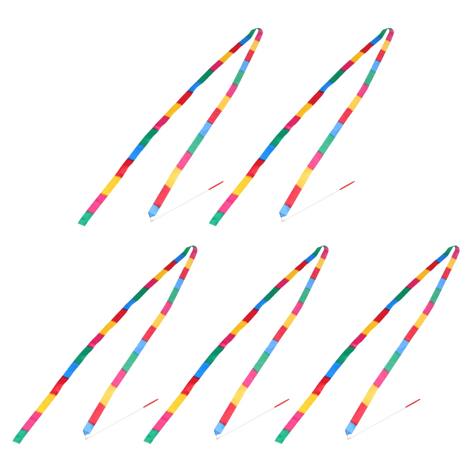 

5pcs Artistic Gymnastics Ribbon Rainbow Dance Ribbons Lightweight Streamers For Kids Ballet Rhythmic Twirling Sticks Non-Slip
