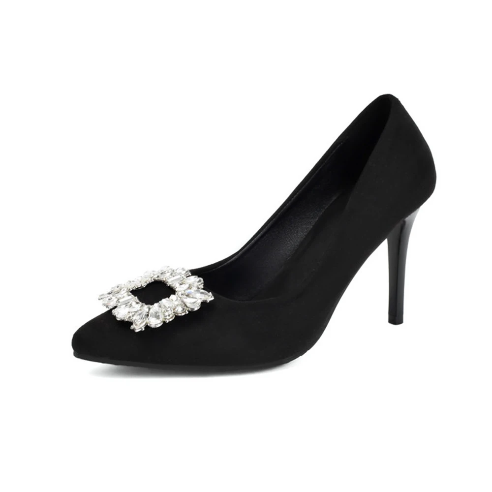 

Plus & Small Size 34-46 Women's Rhinestone Stiletto Heel Pumps 8.5cm High Heel Pointed Toe Dress Shoes for Daily Wear L16