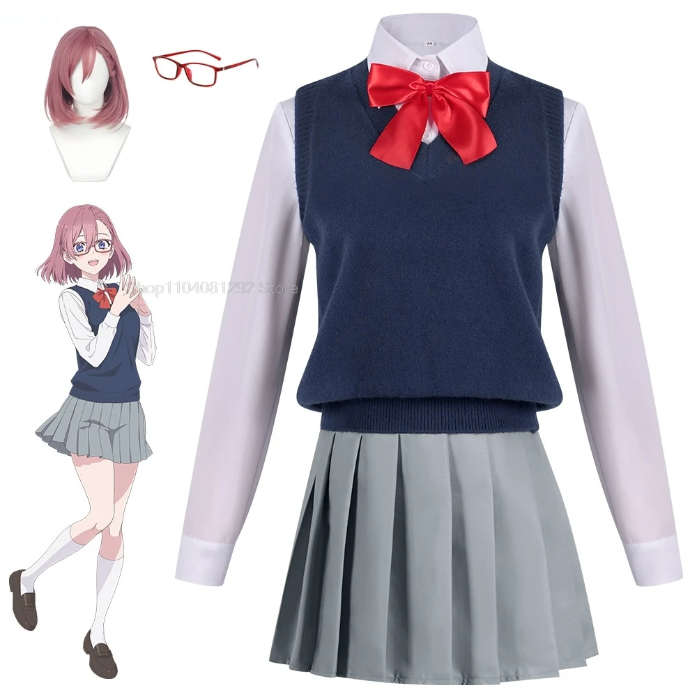 Anime 2.5 seduzione dimensionale Nigoriri Ririsa Lilyel Ririsa Costume Cosplay Lilyel Mikari Tachibana parrucca JK School Uniform Suit