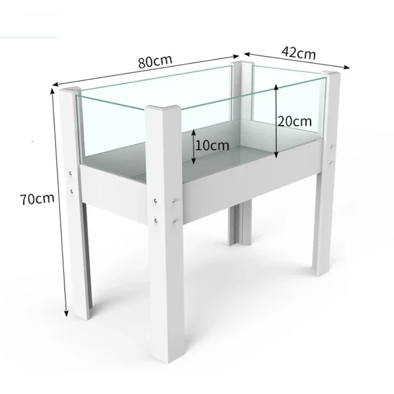 

Large-scale ecological landscaping box with balcony for raising turtles, amphibious tank with glass drainage for household use