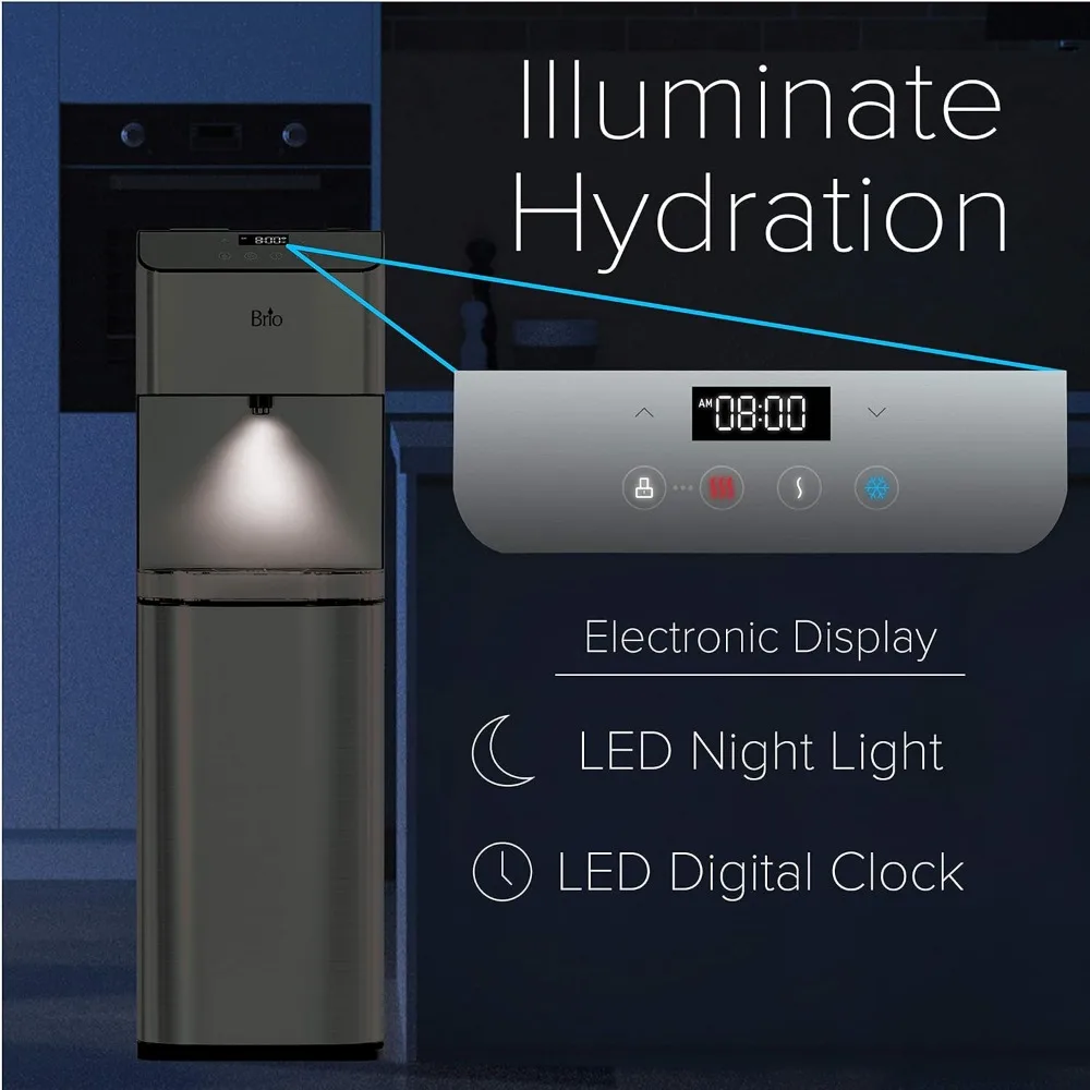 Moderna-Bottom Load Water Cooler Dispenser, Tri-Temp, temperatura ajustável, auto-limpeza, toque Dispense