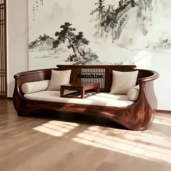 

New Chinese solid wood Arhat bed sofa bed dual-purpose living room Arhat chair