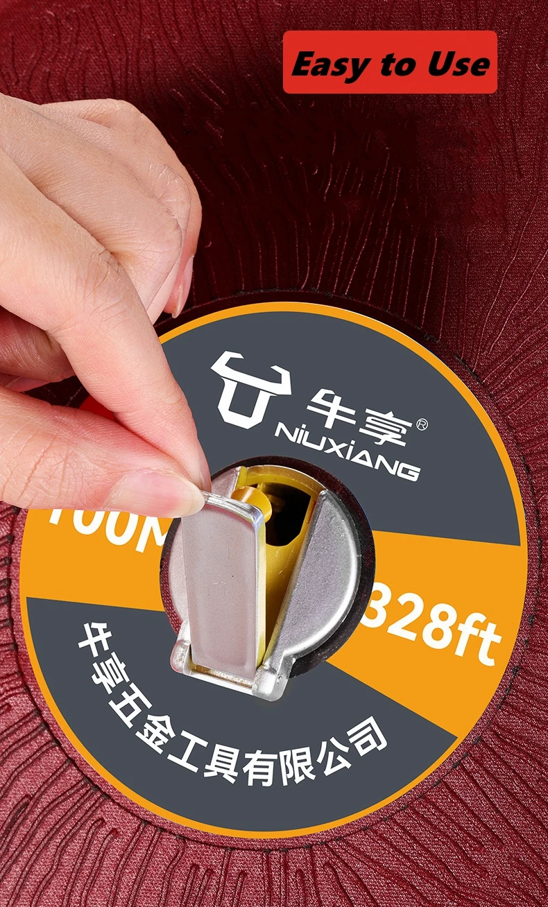 شريط قياس العمل أداة قياس يدوية من الدرجة الهندسية مسطرة 20 متر/30 متر/50 متر شريط قياس طباعة وجه مزدوج للبناء