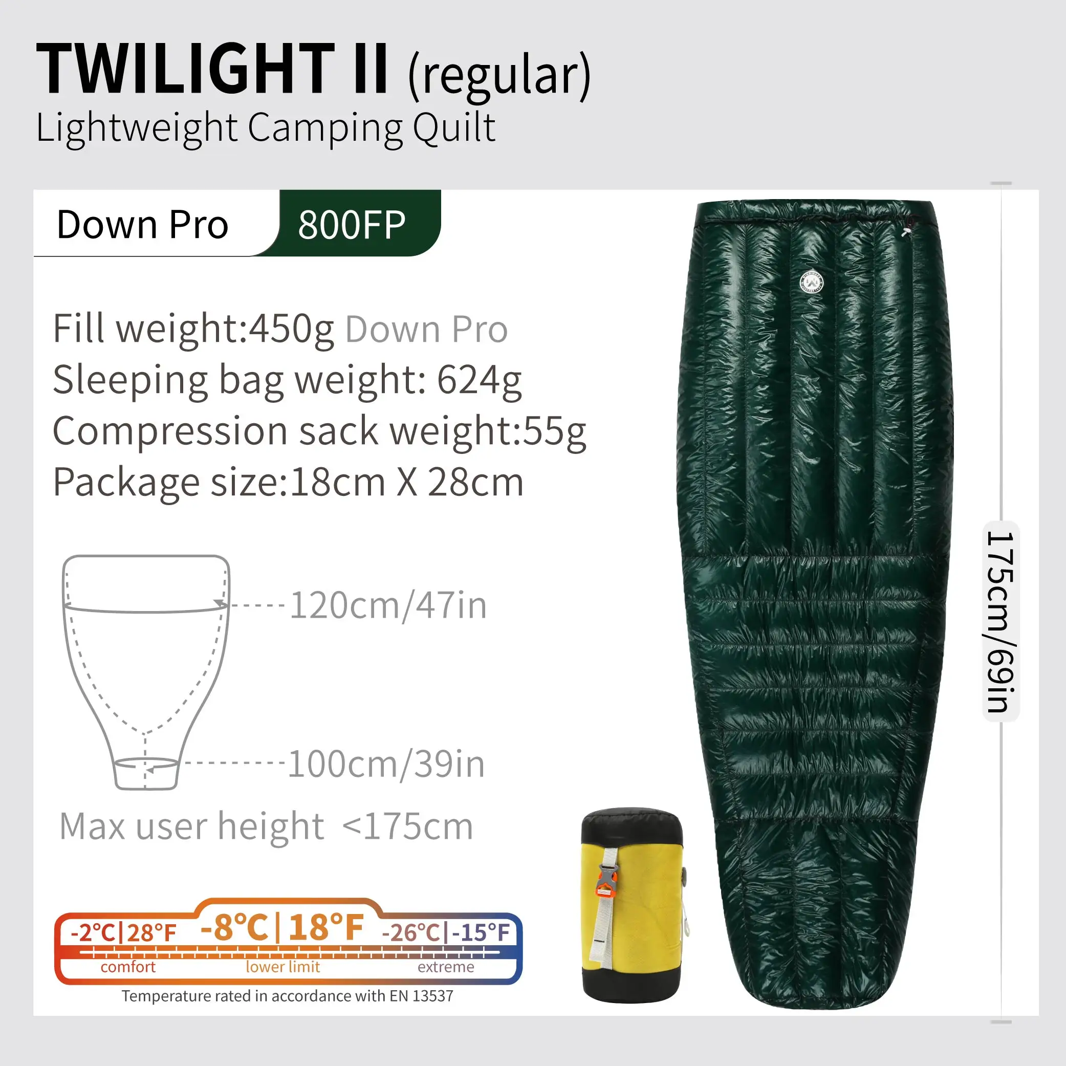 AEGISMAX　WINDHARD　TWILIGHT　800FP 350g AEGISMAX WIND HARD Twilight 800FP Duck Down Backpacking Sleeping
