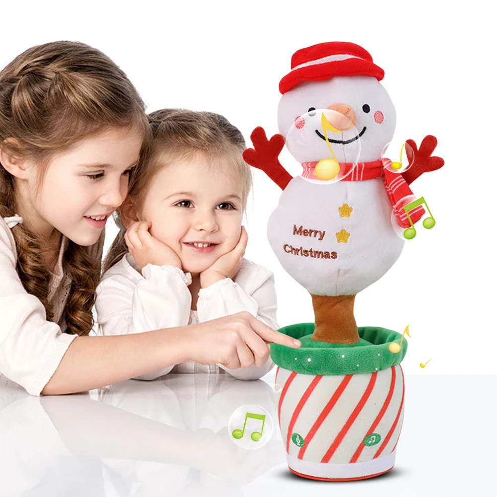 

Christmas Tree/Snowman/Santa Claus Toy Singing Talking Christmas Toy Stuffed Plush Doll Animated Christmas Table Decor