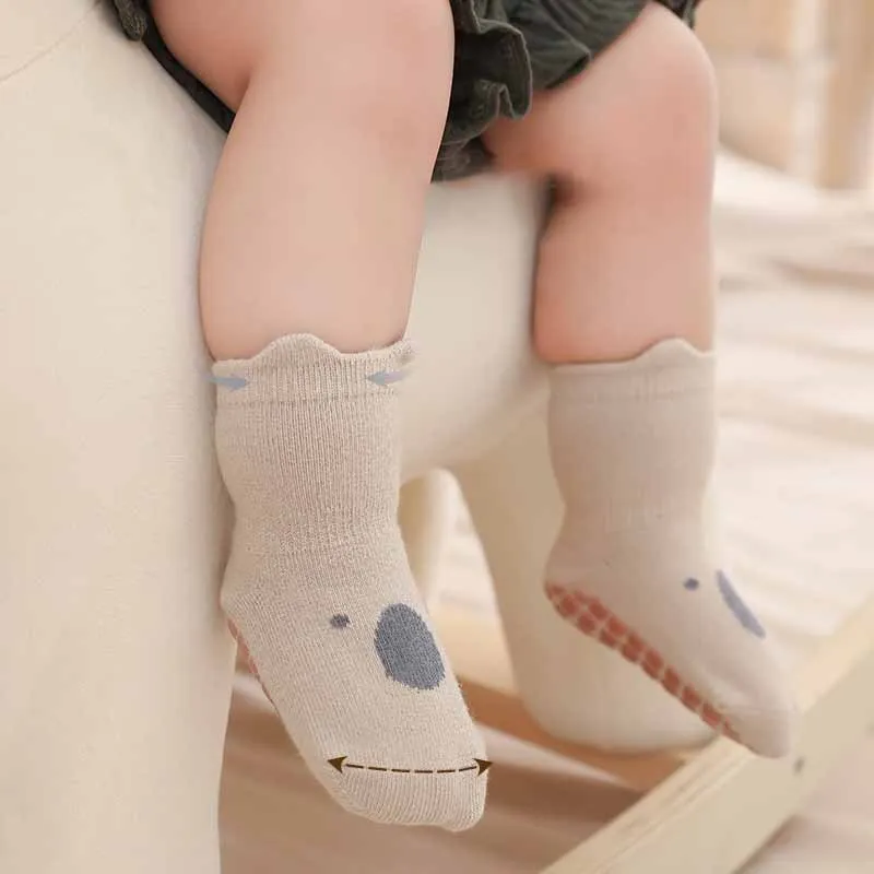 New Spring And Summer Children's Floor Socks Combed Cotton Baby Socks Baby Non-slip Toddler Socks Cartoon Mid-calf Cotton Socks