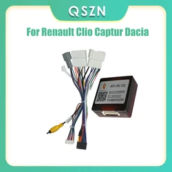 QSZN 16 Pin Canbus box Adaptor RP5-RN-101 For Renault Clio Captur Dacia With Wiring Harness Power Cable Android Car Radio