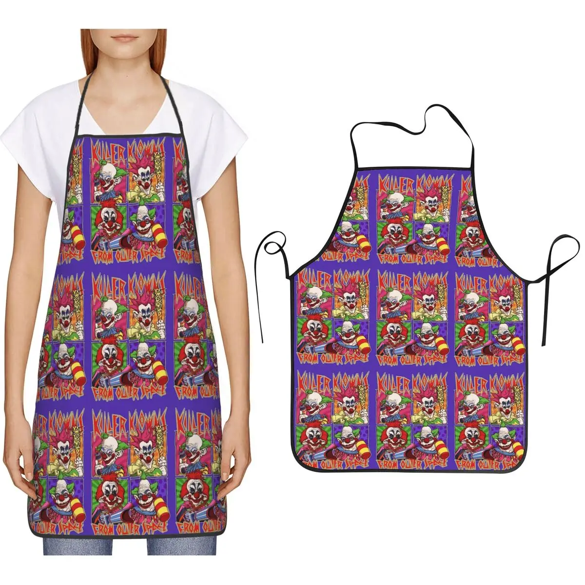 Killer Klowns From Outer Space Aprons Chef Cooking Cuisine Tablier Bib Kitchen Cleaning Pinafore for Women Men Gardening