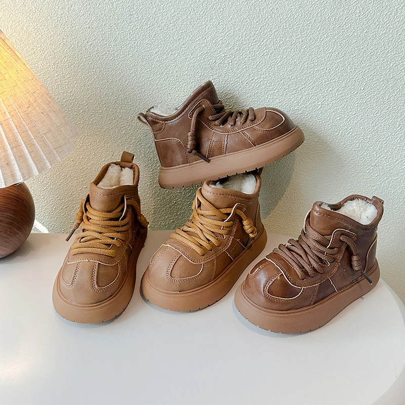 

Зимние сапоги для девочек, зимние удобные толстые теплые детские ботинки, толстые детские осенние милые ботинки для мальчиков, обувь принцессы