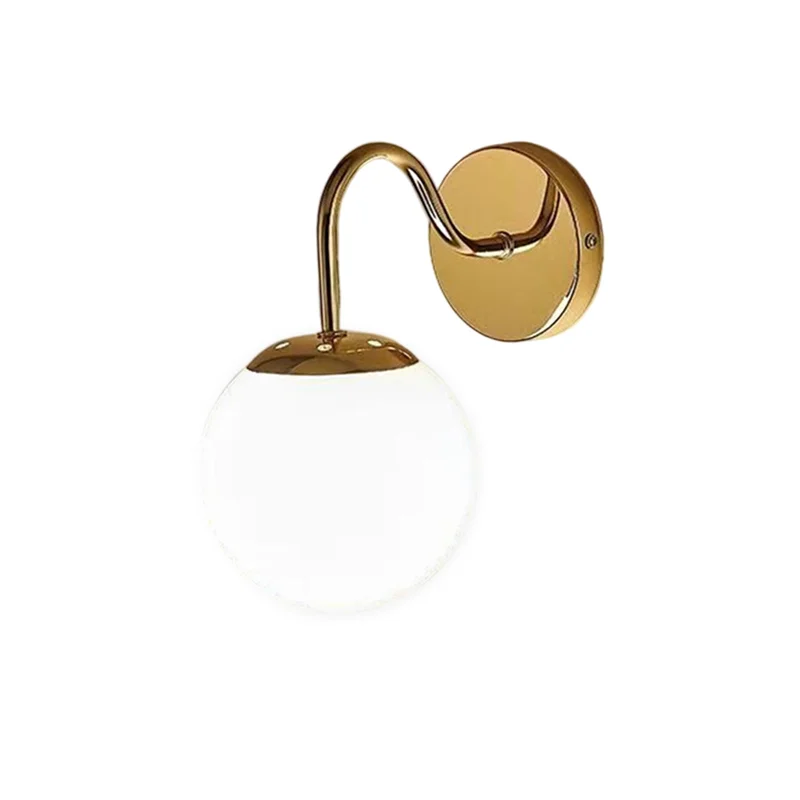 ABMI-moderno per bagno applique da parete lampada in vetro globo bianco latte per camera da letto cucina soggiorno vanità corridoio,