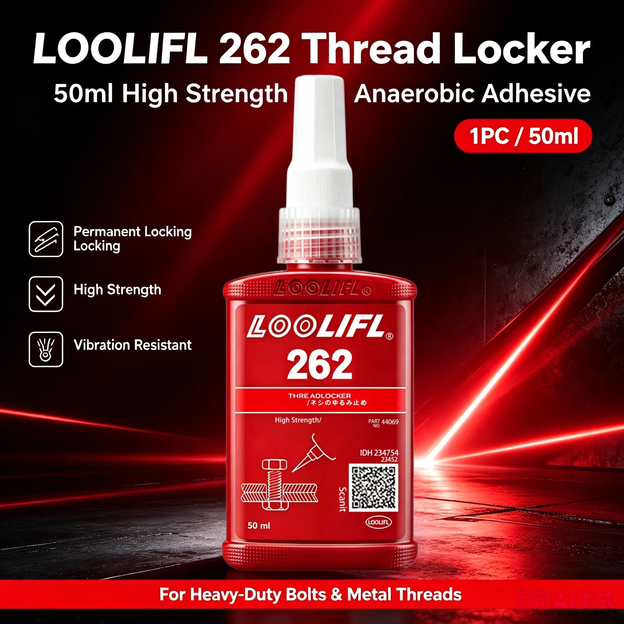 50ml Threadlocker Screw Glue Quickly Cured Thread Locking Agent Anaerobic Adhesive Corrosion-Resistant Anti-Loosening Glue