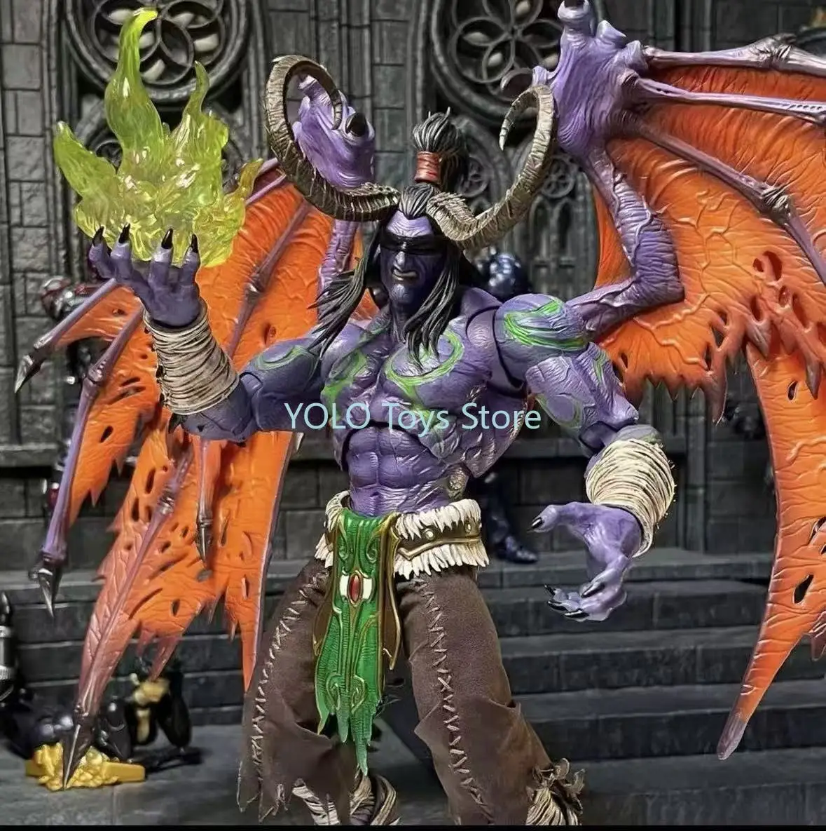 

In Stock Demon Hunter Illidan Angry GK Hand-made Ornament Model The Height Is 23 Centimeters