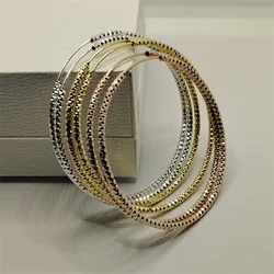 Senlissi - - 24K Yellow Gold Plated Hoop Earrings Women's Round Gift Box Fine Packaging 925 Sterling Silver Jewelry Pierced