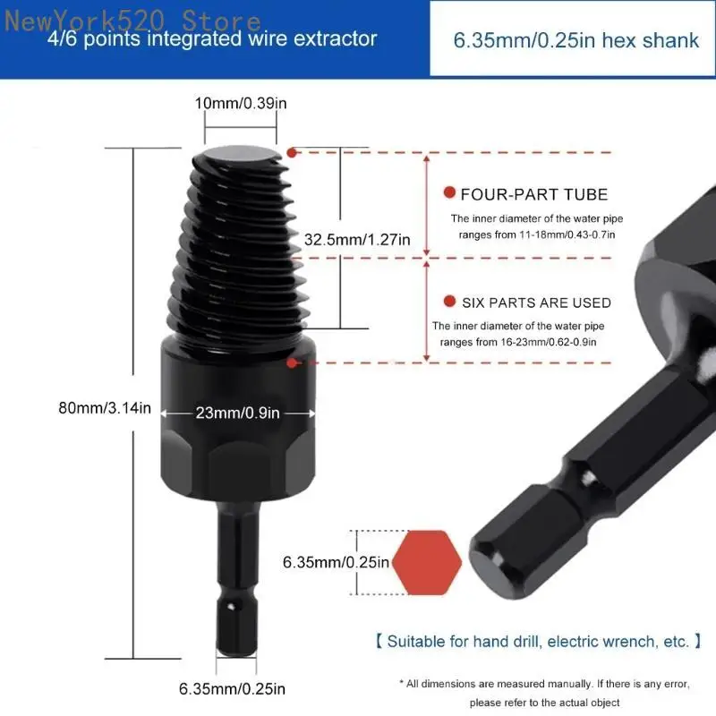 N84C Broken Vint Extractor Extractor Seversovers Hexagonal Shank Dextractor