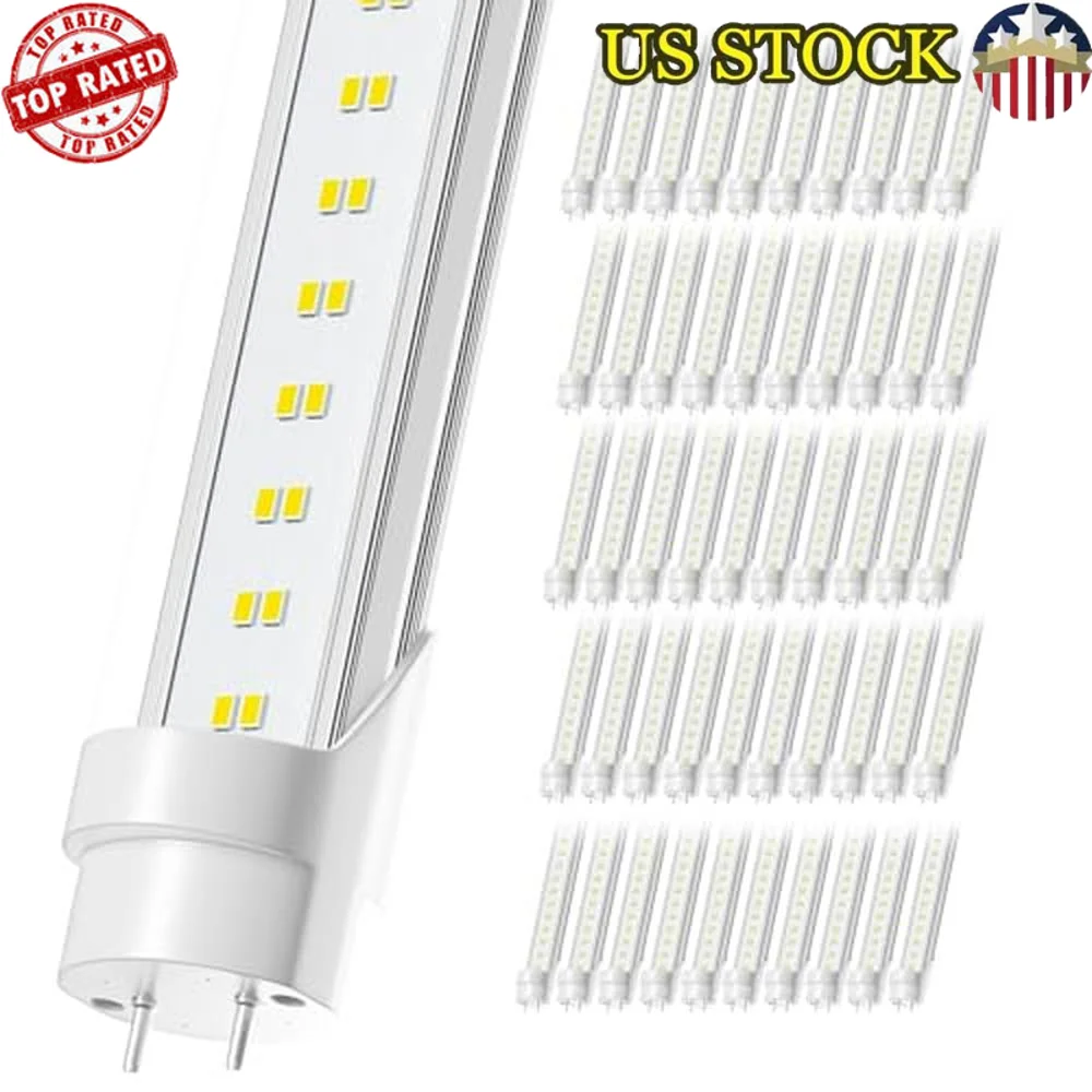 50 Pack Energy Efficient 4ft LED Tubes 6500K Daylight 5000Lumens Ballast Bypass 36W Dual-End Powered Ideal Garage Offices