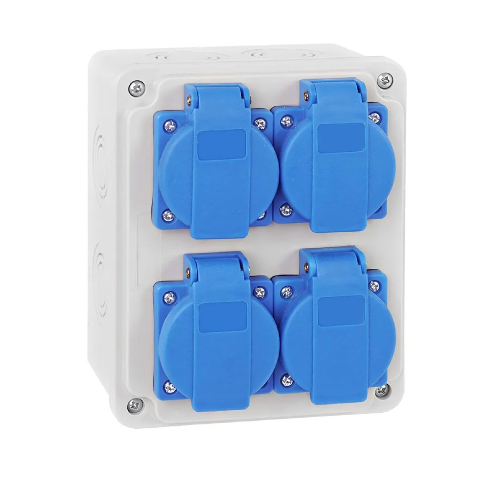 

Construction Sites 150*120*80mm IP44 Power Socket Industrial Power Distribution Box Waterproof Socket 4 X 230V Socket
