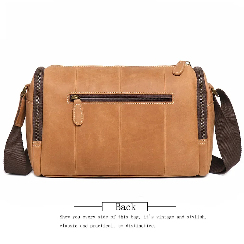 Sacs à bandoulière vintage pour hommes, cuir véritable, sac initié, mode décontractée, sacs de messager, extérieur, sac multifonctionnel en cuir de vachette