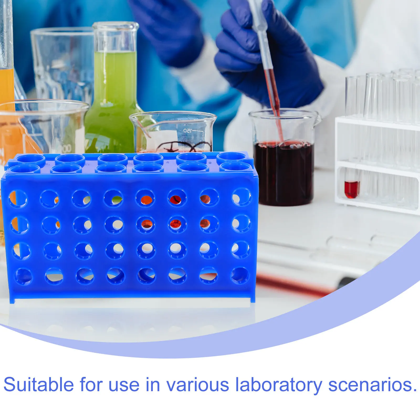 Test Tube Rack Multi-Functional Lab Storage for Sampling and Centrifuge Tubes Organizational Holder Reusable Testing Display view 4