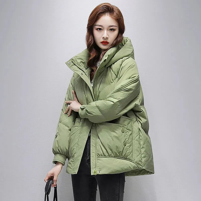 New Winter Thicke Warm Down Cotton Coat Women's Short Padded Jacket Fashion Female Casual Detachable Hooded Parker Outerwear