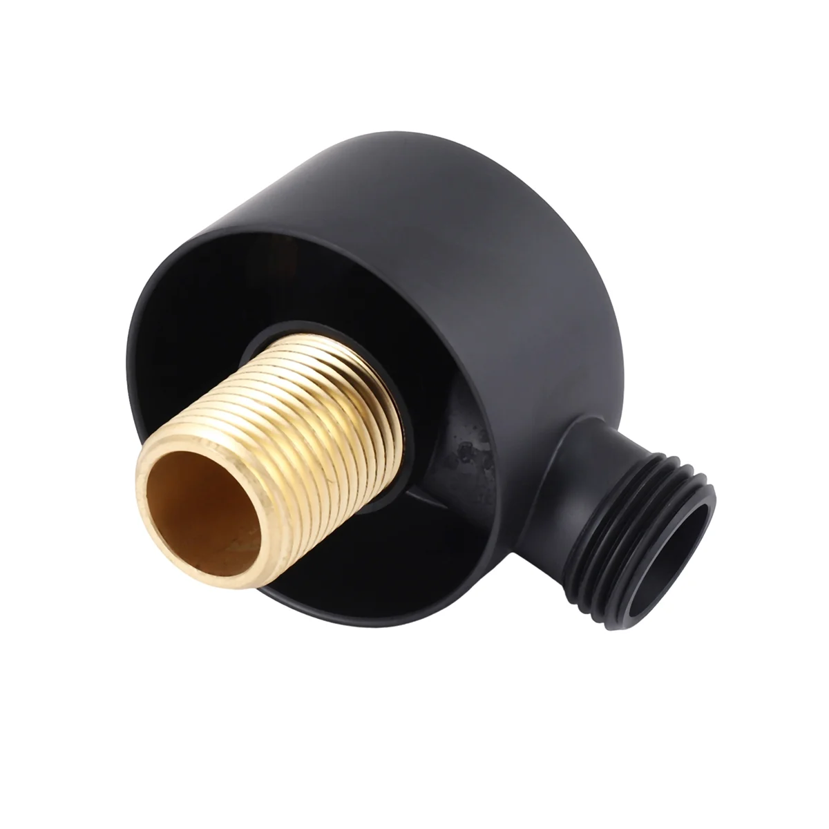 Wall Supply Elbow,Brass Round Wall Mount Shower Hose Connector Accessories G1/2Inch Water Outlet for Shower-Black