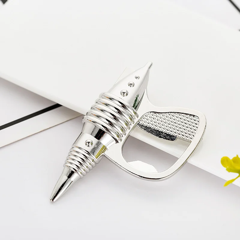60pcs Advertising Activity Small Gift Silver Machine G.un Bottle Opener Creative Gift Mobile Phone Beer Opening