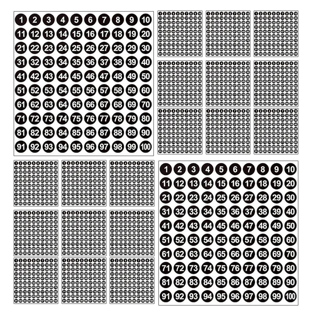 2500 قطعة من ملصقات الأرقام 1-100 ملصقات صغيرة مستديرة ذاتية اللصق لتنظيم تخزين المكتب والفصول الدراسية