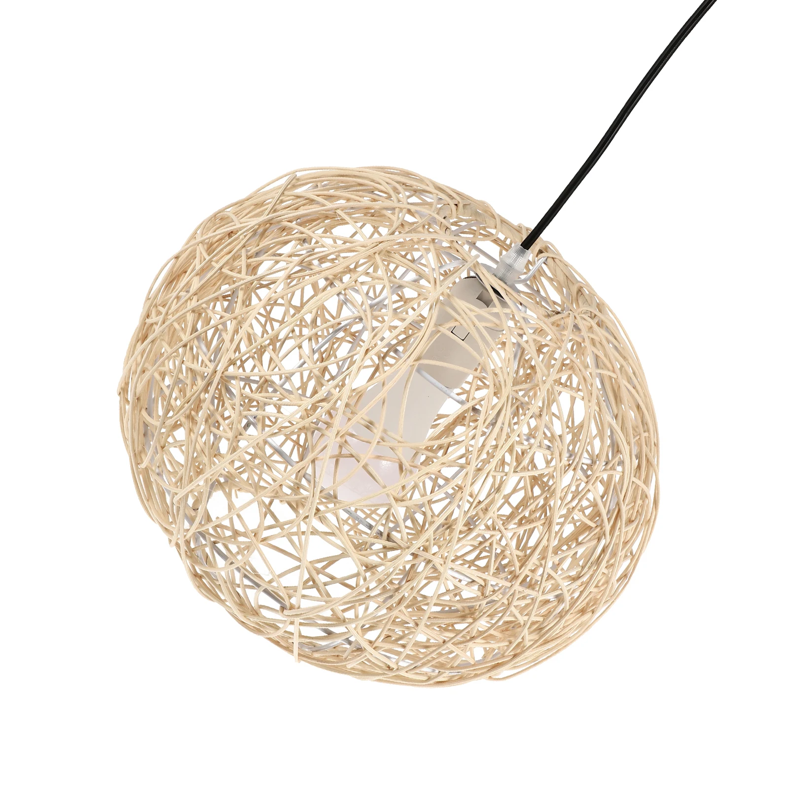 

Rattan Lampshade Bamboo Woven Light Cover Ceiling Pendant Dust Proof Protective For Living Bedroom Kids Room