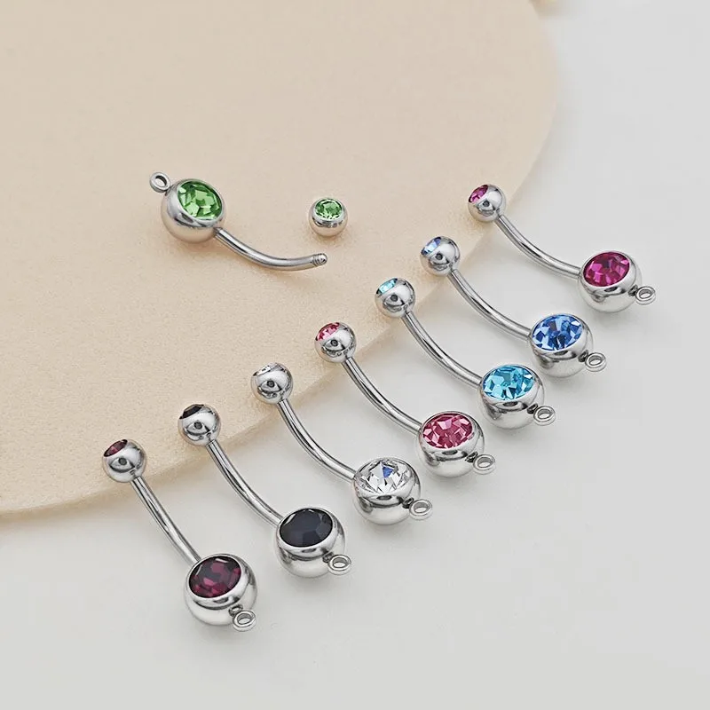 

50 шт. украшений для тела - кольца для пупка с двойными камнями, отличный блеск