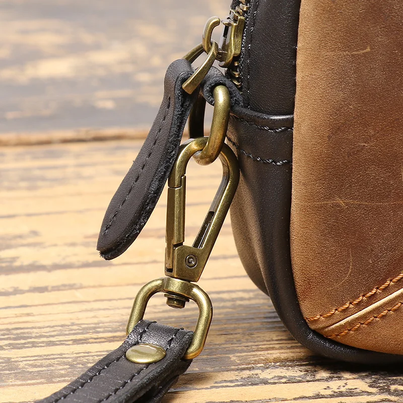 2026 جديد جودة عالية الرجال الفاخرة حقيبة صغيرة جلدية خمر قطعة محفظة جلدية الإبداعية محفظة نسائية للعملات المعدنية أكياس الهاتف Muжskuка