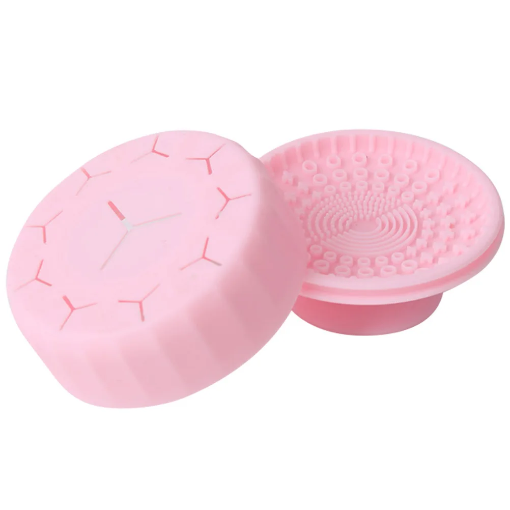 Caja de limpieza de silicona, herramienta limpiadora de doble uso, caja de limpieza de brochas de maquillaje para cepillos, Kit de fregado, accesorios de maquillaje