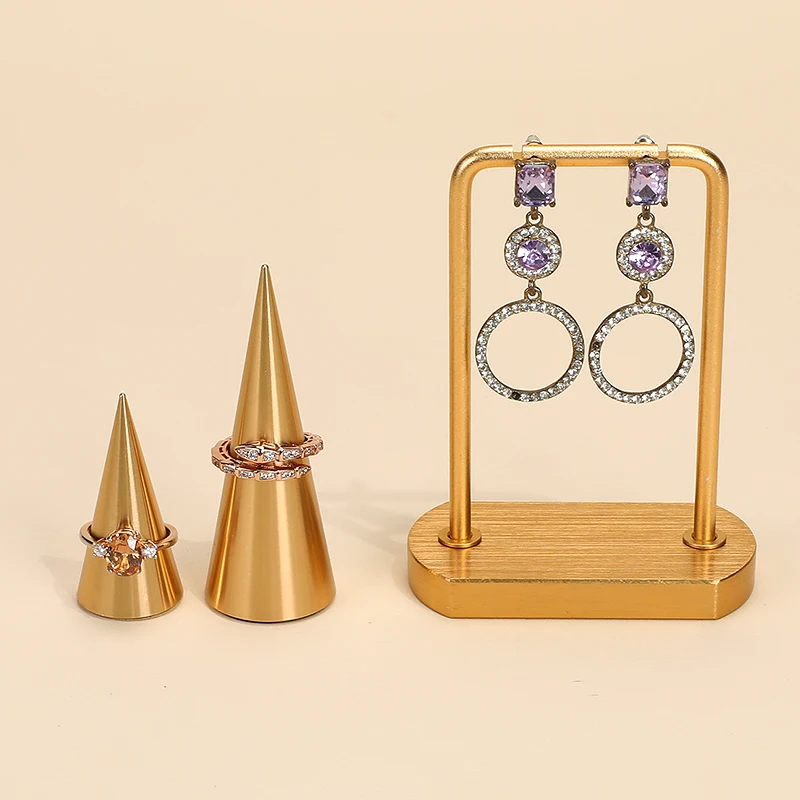 

Конусообразная подставка для колец Стенд для хранения колец и стеллаж для выставки товаров Металлический держатель для колец Опора для съемки ювелирных изделий