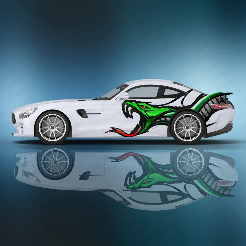 Custom design of snake horror Vehicle Livery Sticker Comic Side Graphic Sticker Vinyl Stickers Universal Size Packing DIY