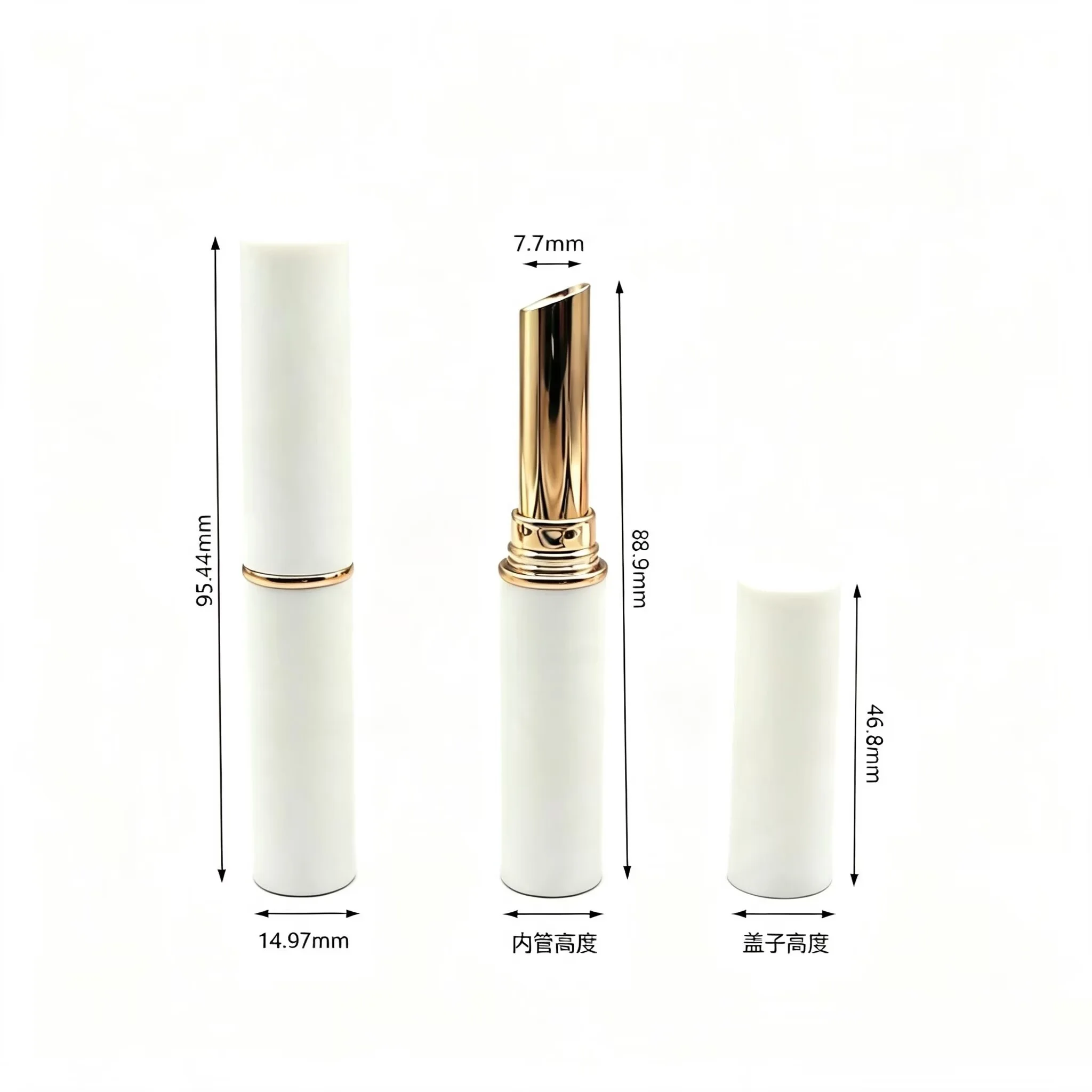 100Pcs 2g Empty Slim Lipstick Tubes Tip Refillable Lip Balm Containers, Elegant DIY Cosmetic Packaging for Lipstick Concealer