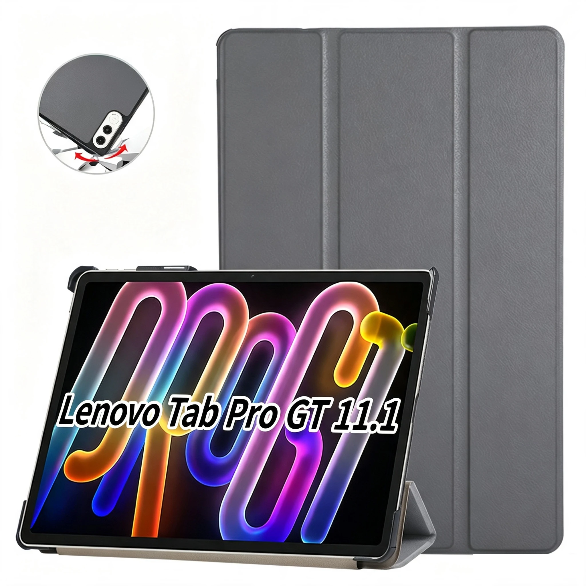 For Lenovo Xiaoxin Pad Pro GT TB710 FU Three-Fold Stand; For Lenovo Yoga Tab 11.1 Protective Case with Smart Sleep and Wake-Up