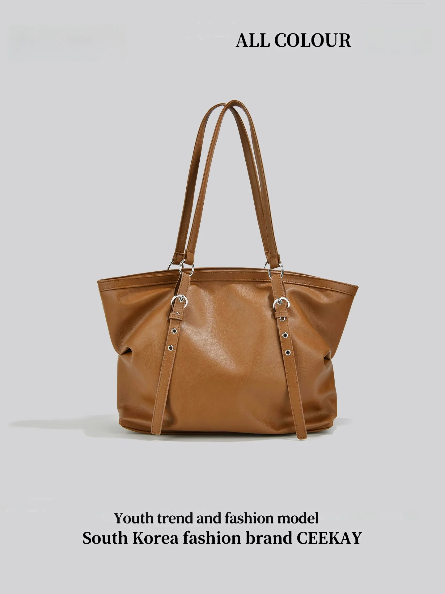 Ceekay Original Design Retro Tote Bag Women's New Large Capacity Commuter Single Shoulder Bag Versatile High-End Feeling Big Bag