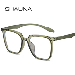 SHAUNA-gafas cuadradas de moda para hombre y mujer, montura transparente Anti-Luz Azul, montura óptica púrpura y rosa