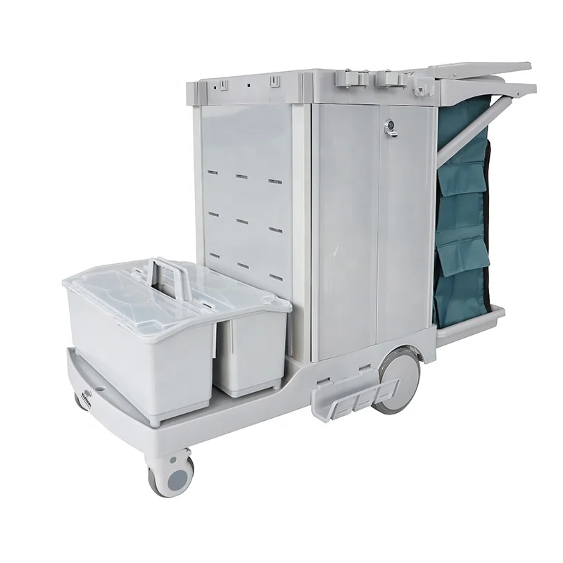 

S-TB60 China Cleaning Equipment Product Services Hospital Plastic Cart Clean Linen Trolley With Super Large Thickened Fiber Bag