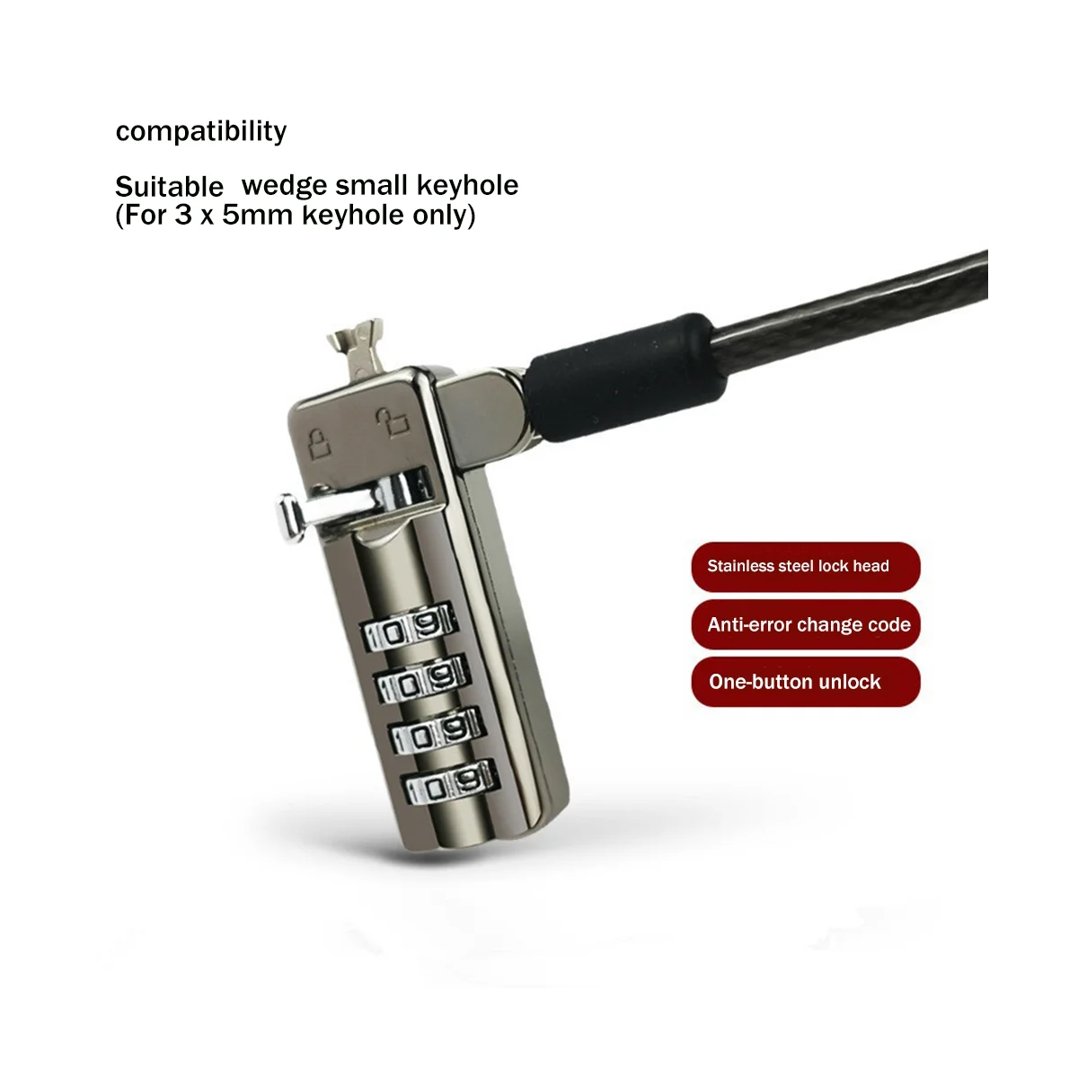 Laptop Slot 7000 3X5Mm Kleine Keyhole Computer Anti-Diefstal Slot Geschikt Voor Spirit Meer Brandende