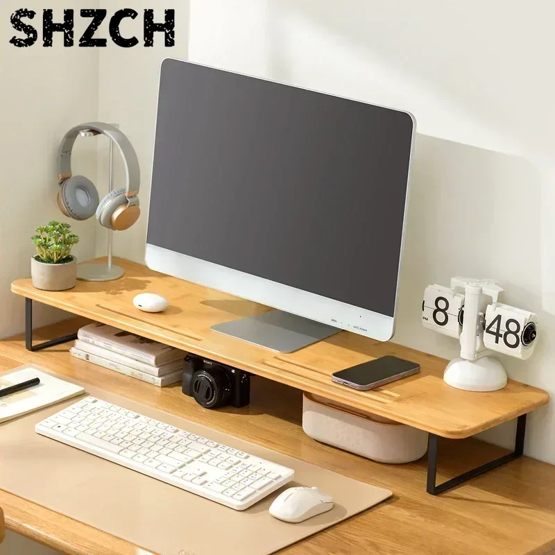 Desktop Computer ShelfElevated Desk Display Stand for Monitor Screen ElevationDormitory Table OrganizerErgonomic Monitor Stand