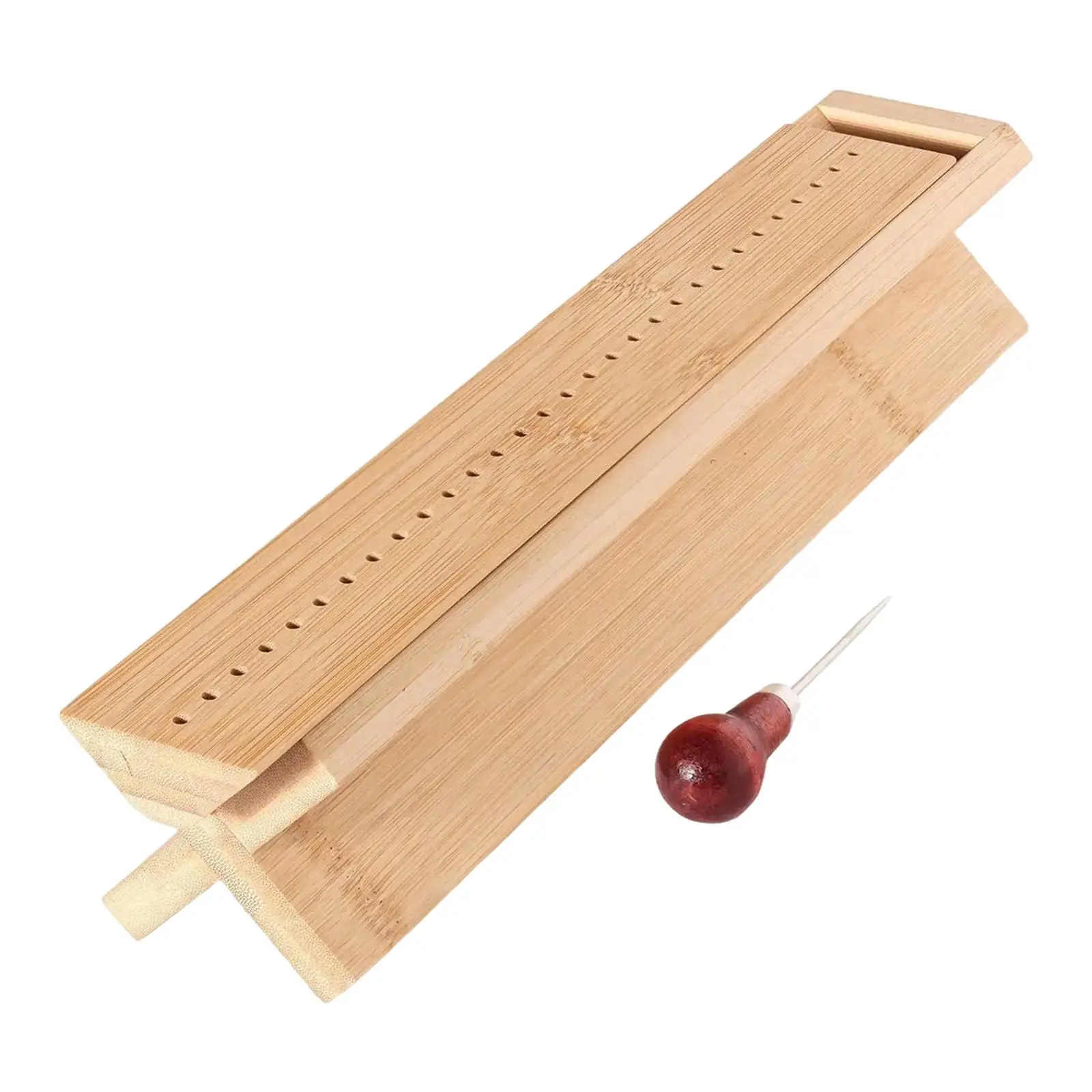 Sustainable Bamboo Book Binding Cradle for Precise Punching Notebook Journals and Creative Paper Projects