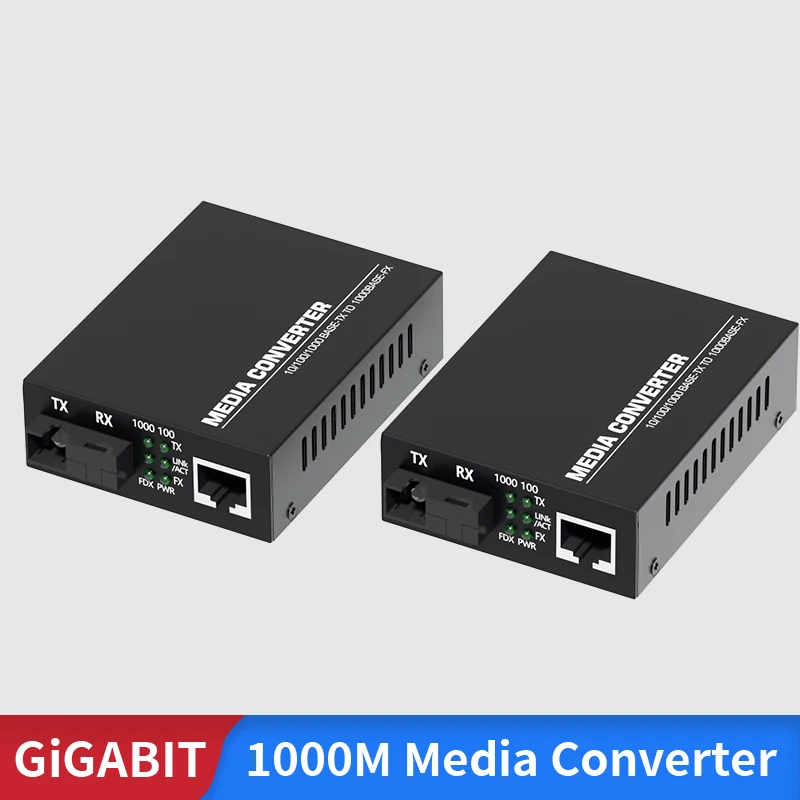シングルモードシングルファイバー光ファイバーから-rj45-イーサネットインターフェースへのメディアコンバータトランシーバー、ギガビット-1000mbps、1-ペア