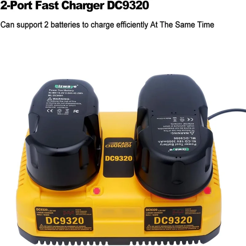 7.2V-18V Dual Battery Charger DC9320 for Dewalt 7.2V-18V NiCad NiMh Pod Style XRP Battery DC9099 DW9099  DW9072 DW9062 view 2