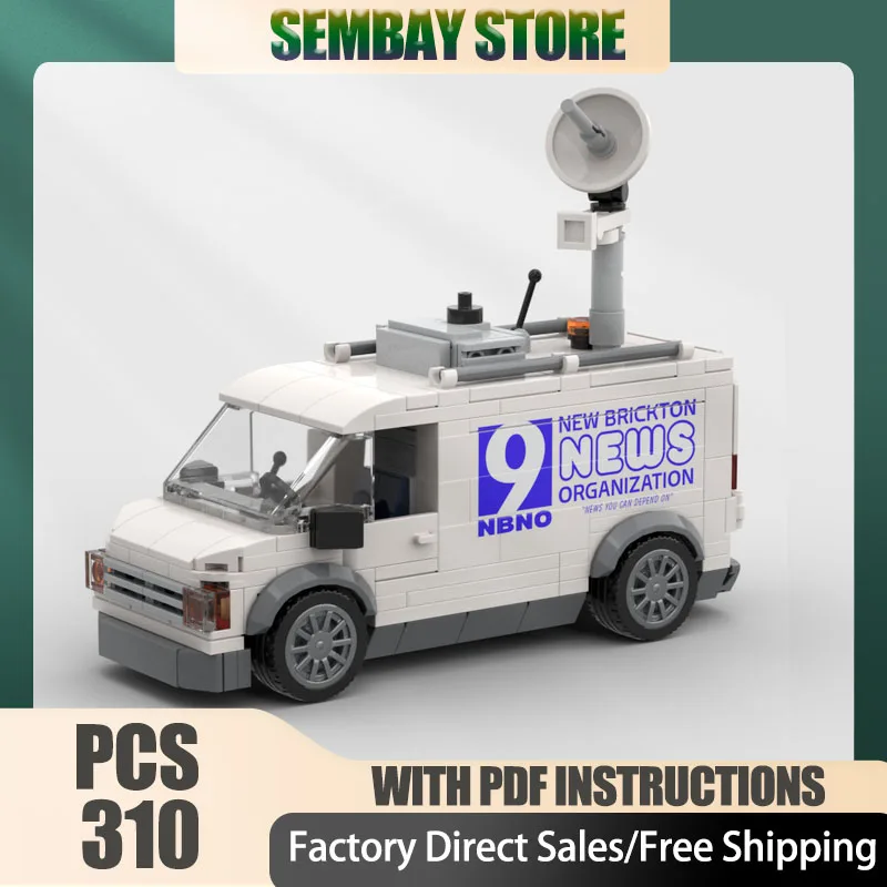 Modèle de camion urbain Moc briques de Construction modulaires mobiles nouvelles Van modèle technologie blocs noël bricolage jouet Construction cadeaux