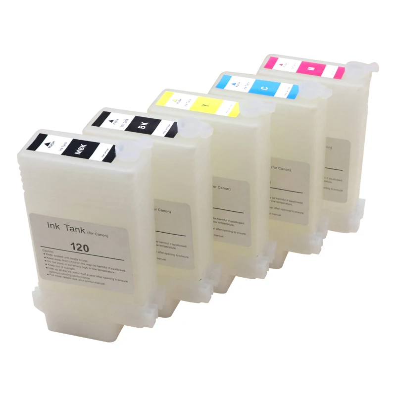 PFI-120 PFI120 Refillable Ink Cartridge With Permanent Chips For Canon TM-200 TM200 TM-205 TM-300 TM-305 TM300 Printer 130ML