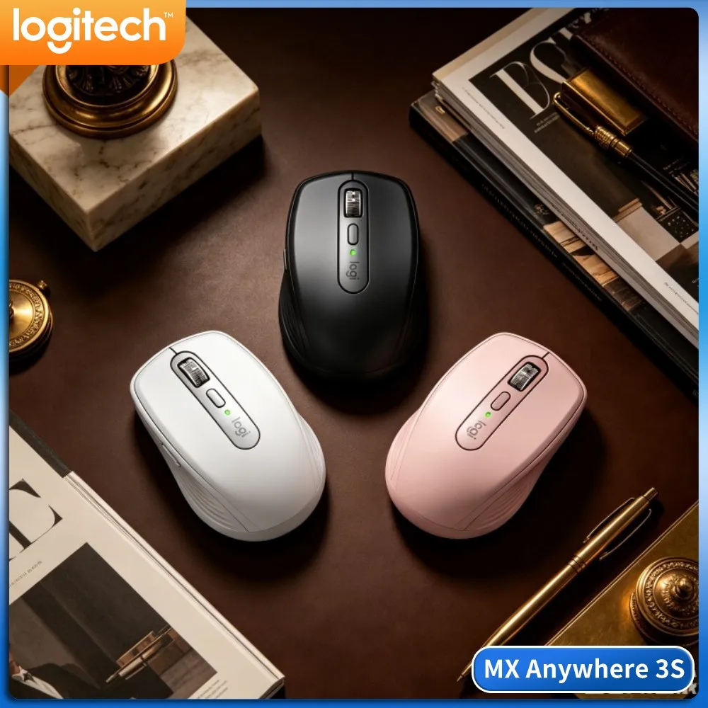 Wireless MX Anywhere 3S - Darkfield 8K DPI, 3-Device Sync, Silent Click, Great For Daily Study & Small Office