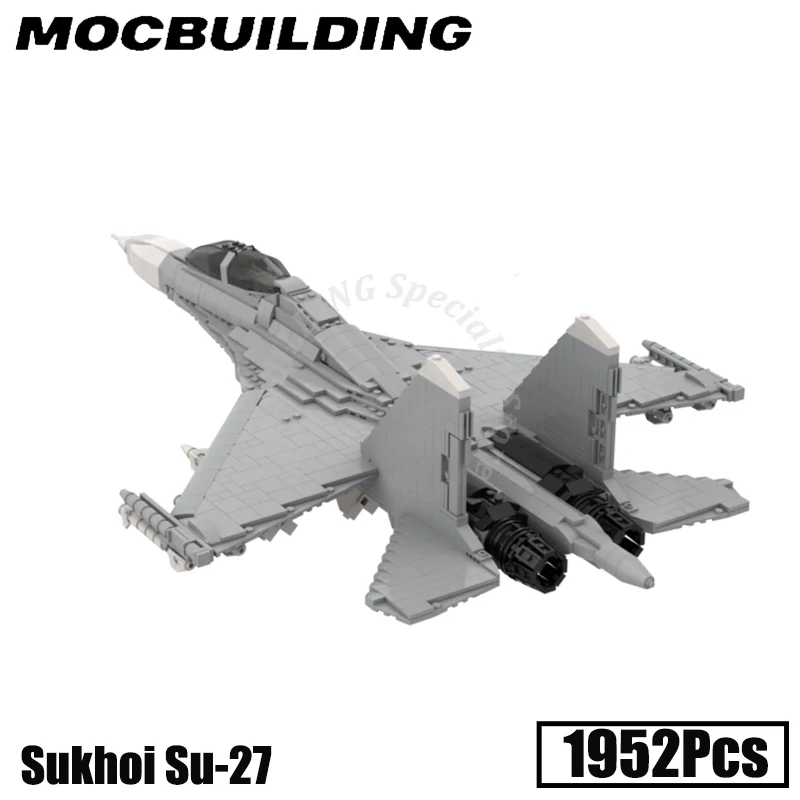 

Su-27 Fighter Flanker Model Moc Building Block Model Set Display Construction DIY Brick Toy Gift Birthday Present Christmas