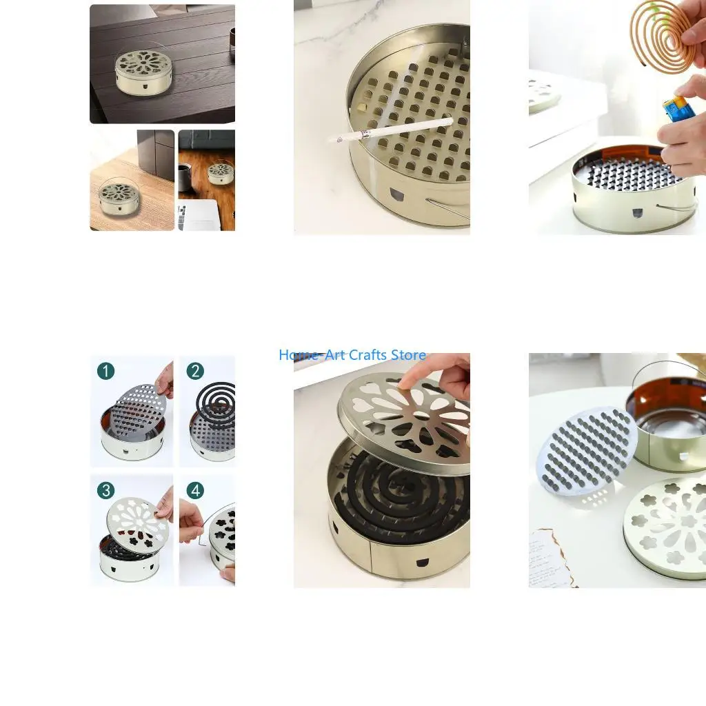 Y3NA Portable Mosquitoes Incenses Holder With Lid For Outdoor Camping And Indoor Use